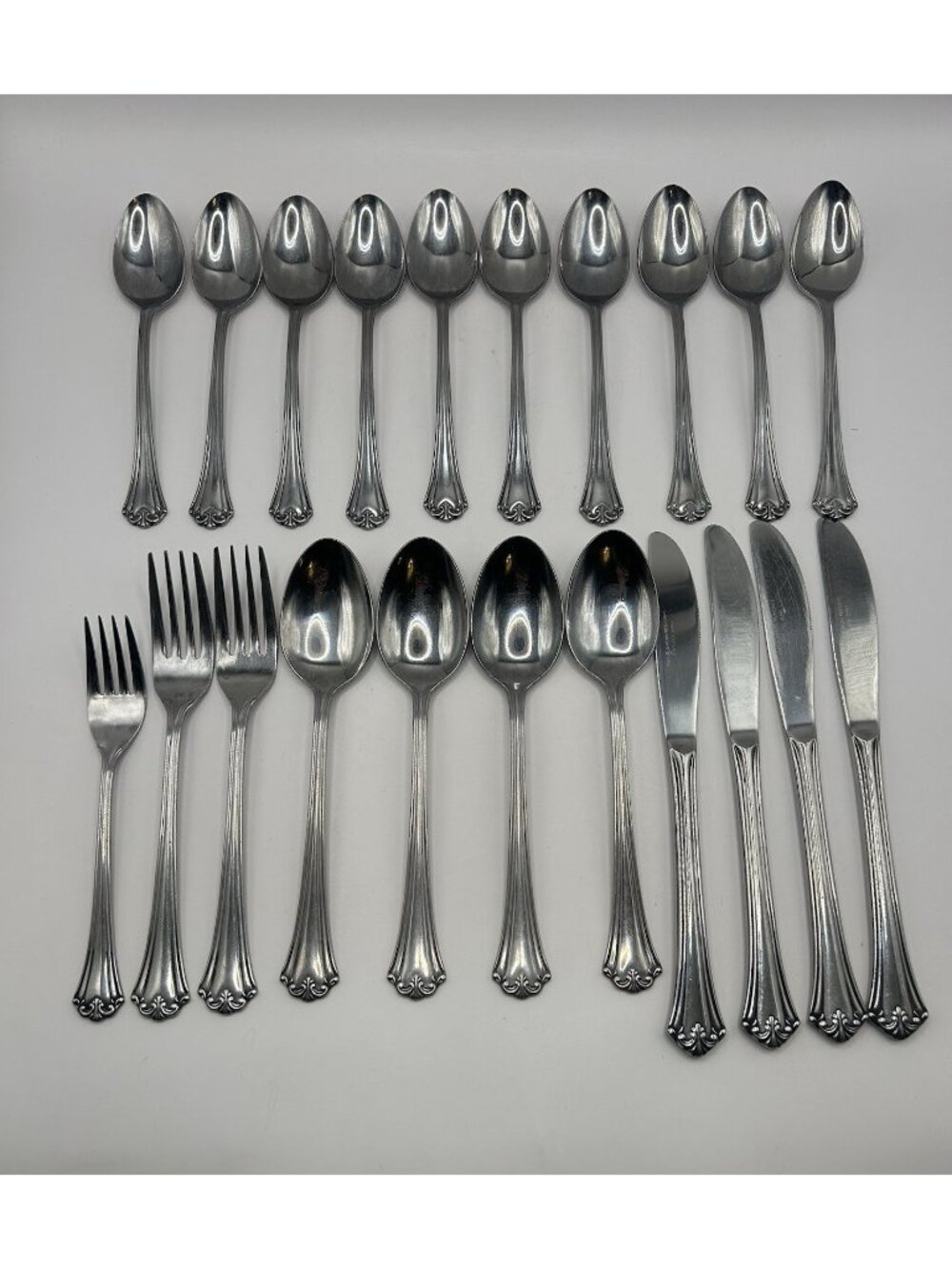 Reed & Barton Rebacraft L’Amour 21 Pc Stainless Flatware Set Japan Vintage